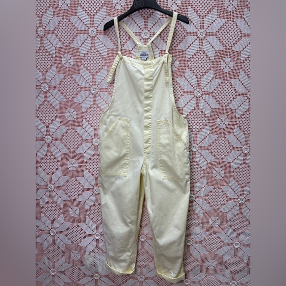 Jordache Denim - Vintage Jordache Pale Yellow Cotton Overalls Sz M